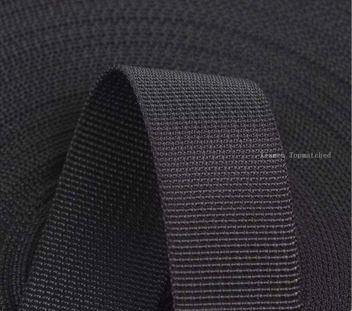 Heavy duty nylon webbing strap with woven texture for bag and garment production Heavy duty nylon webbing strap with woven texture for bag and garment production